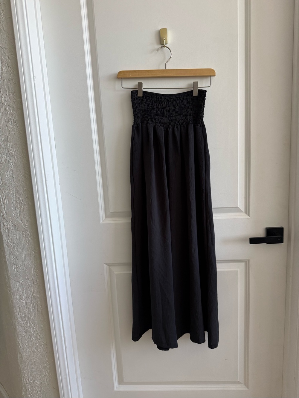 Anthropologie Black Smocked Pants